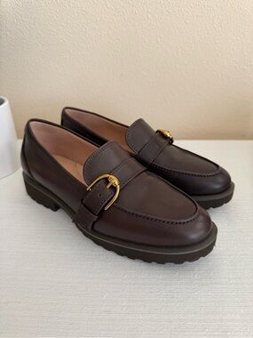 Cole Haan Brown Leather Buckle Loafers